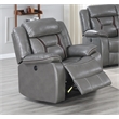 Poundex Furniture Single Gel Leatherette Power Recliner in Gray