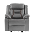 Poundex Furniture Single Gel Leatherette Power Recliner in Gray