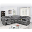 Poundex Furniture Multi Seater Gel Leatherette Motion Sectional in Gray
