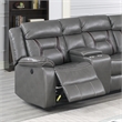 Poundex Furniture Multi Seater Gel Leatherette Motion Sectional in Gray