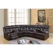 Poundex Furniture Gel Leatherette Motion Sectional in Dark Brown
