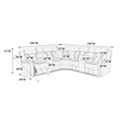 Poundex Furniture Gel Leatherette Motion Sectional in Dark Brown