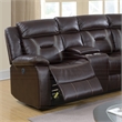 Poundex Furniture Gel Leatherette Motion Sectional in Dark Brown
