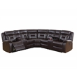 Poundex Furniture Gel Leatherette Motion Sectional in Dark Brown