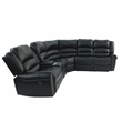 Poundex Furniture Multi Seater Bonded Leather Motion Sectional in Black