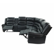 Poundex Furniture Multi Seater Bonded Leather Motion Sectional in Black