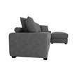 Poundex 4-Pcs Dark Gray Corduroy Fabric Modular Foam Sectional Set