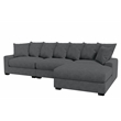 Poundex 4-Pcs Dark Gray Corduroy Fabric Modular Foam Sectional Set