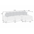 Poundex 4-Pcs Dark Gray Corduroy Fabric Modular Foam Sectional Set