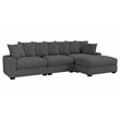Poundex 4-Pcs Dark Gray Corduroy Fabric Modular Foam Sectional Set