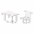 Poundex  Wool Upholstered 5-Pcs Dining Set Charcoal Faux Marble Tabletop