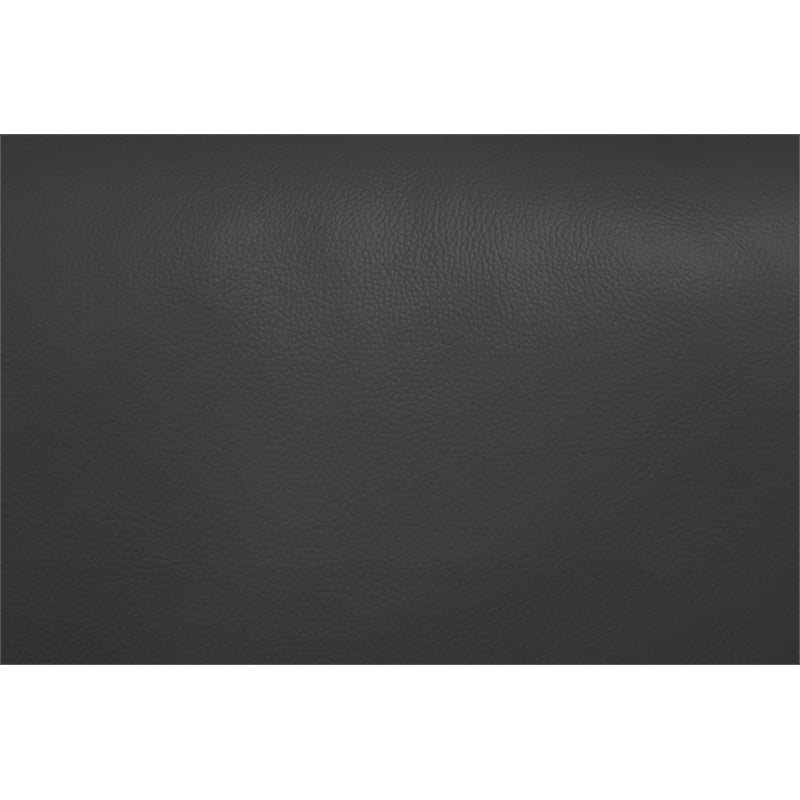 Poundex Leather 2-Piece Sofa and Loveseat Set in Anthracite Gray