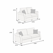 Poundex Upholstered Sofa and Loveseat Set in Dark Gray Foam Corduroy