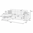 Poundex Upholstered Velvet Reversible Chaise Convertible Sectional in Gray