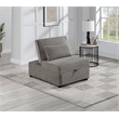Poundex Foam Upholstered Wide Welt Convertible Chair in Smoke Corduroy