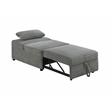 Poundex Foam Upholstered Wide Welt Convertible Chair in Smoke Corduroy