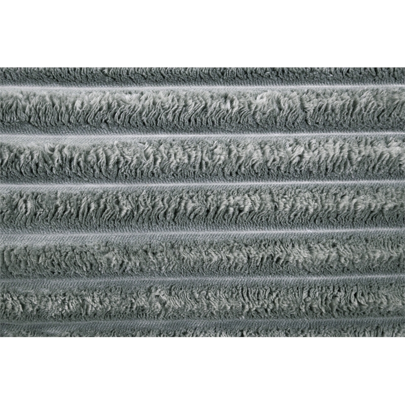 Poundex Foam Upholstered Wide Welt Convertible Chair in Smoke Corduroy