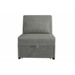 Poundex Foam Upholstered Wide Welt Convertible Chair in Smoke Corduroy