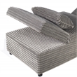 Poundex Foam Upholstered Wide Welt Convertible Chair in Smoke Corduroy