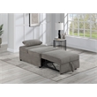 Poundex Foam Upholstered Wide Welt Convertible Chair in Smoke Corduroy