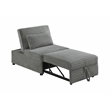 Poundex Foam Upholstered Wide Welt Convertible Chair in Smoke Corduroy