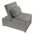 Poundex Foam Upholstered Wide Welt Convertible Chair in Smoke Corduroy
