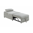 Poundex Upholstered Foam Corduroy Convertible Chair with Wide Welt in Ash
