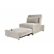 Poundex Upholstered Foam Corduroy Convertible Chair with Wide Welt in Ash