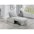 Poundex Upholstered Foam Corduroy Convertible Chair with Wide Welt in Ash