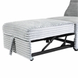 Poundex Upholstered Foam Corduroy Convertible Chair with Wide Welt in Ash