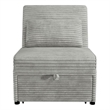 Poundex Upholstered Foam Corduroy Convertible Chair with Wide Welt in Ash