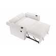 Poundex Beige Foam Upholstered Corduroy Convertible Sofa with Cupholders
