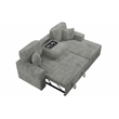 Poundex Upholstered Foam Corduroy Convertible Sofa with Storage in Smoke