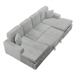 Poundex 3-Piece Convertible Sectional with Foam Cushions in Ash