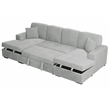 Poundex 3-Piece Convertible Sectional with Foam Cushions in Ash