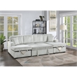 Poundex 3-Piece Convertible Sectional with Foam Cushions in Ash