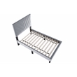 Poundex Adjustable V-Stitch Headboard Twin Bed Frame in Gray Velvet