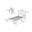Poundex Adjustable V-Stitch Headboard Twin Bed Frame in Gray Velvet