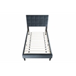 Poundex Fabric Adjustable Headboard Twin Bed Frame in Brushed Linen Charcoal
