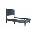 Poundex Fabric Adjustable Headboard Twin Bed Frame in Brushed Linen Charcoal