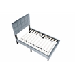 Poundex Twin Fabric Bed Frame Featuring Adjustable Headboard in Gray