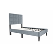 Poundex Twin Fabric Bed Frame Featuring Adjustable Headboard in Gray