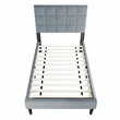 Poundex Twin Fabric Bed Frame Featuring Adjustable Headboard in Gray