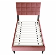 Poundex Channel Tufted Adjustable Twin Bed Frame in Pink Fabric