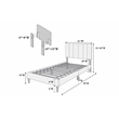 Poundex Charcoal Fabric Adjustable Channel Tufted Twin Bed Frame