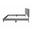 Poundex Adjustable Gray Fabric Channel Tufted Twin Size Bed Frame