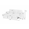Poundex Convertible Corduroy Sofa in Ivory with Foam Cushions
