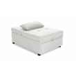 Poundex Upholstered Sherpa Wool Fabric Convertible Chair in White Color
