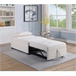 Poundex Upholstered Sherpa Wool Fabric Convertible Chair in White Color