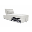 Poundex Upholstered Sherpa Wool Fabric Convertible Chair in White Color